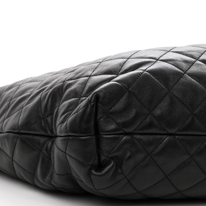Saint Laurent Lambskin Quilted Maxi Icare Shopping Tote Black 9 of 10