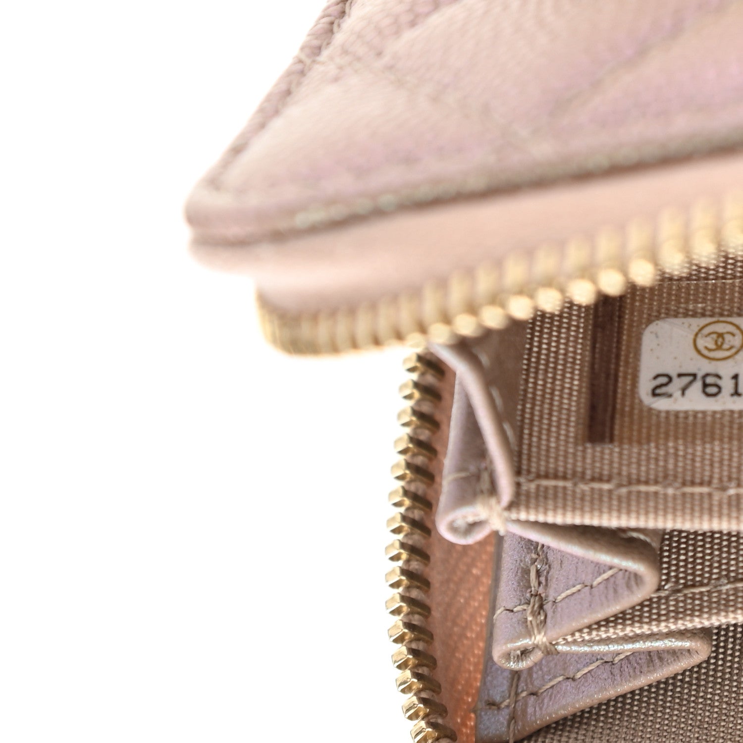 Chanel Iridescent Caviar Quilted Zip Coin Purse Beige 7 of 9