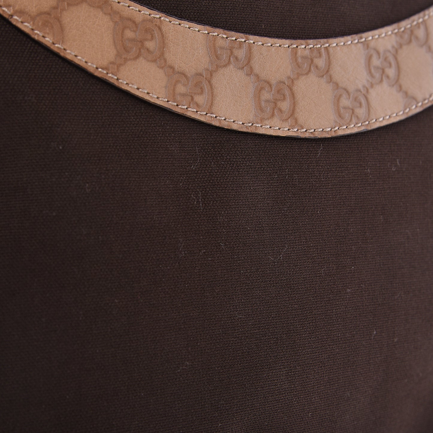 Guccissima Trim Canvas Hobo Brown