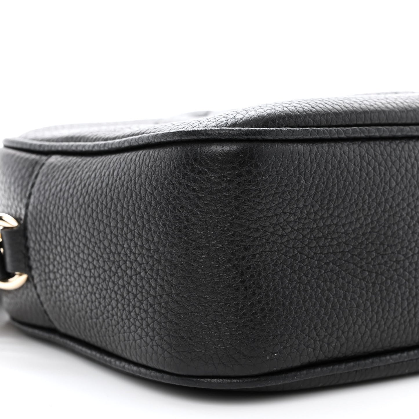 Pebbled Calfskin Small Soho Disco Bag Black