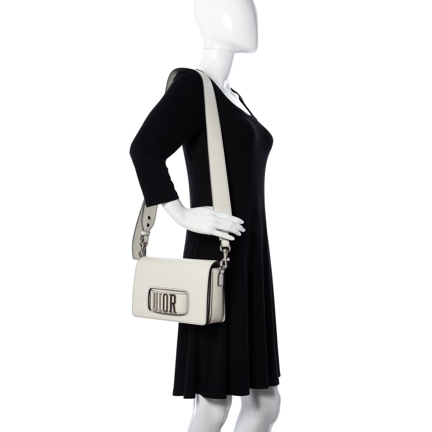 Christian Dior Smooth Calfskin Dio(r)evolution Flap Bag Off White 2 of 9