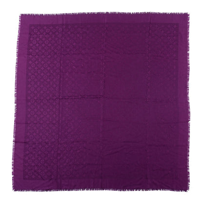 Louis Vuitton Wool Silk Monogram Shawl Cassis 1 of 4