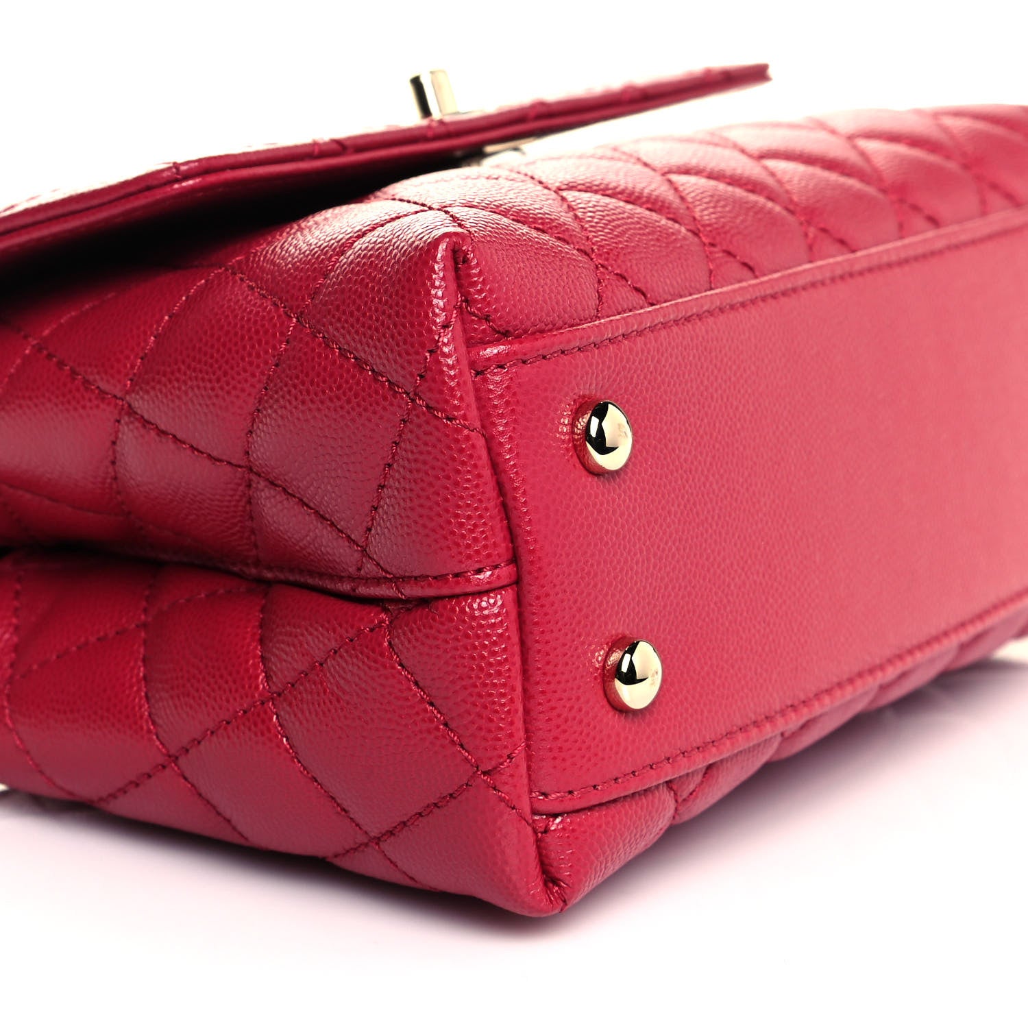 Chanel Caviar Quilted Mini Coco Handle Flap Dark Pink 7 of 9