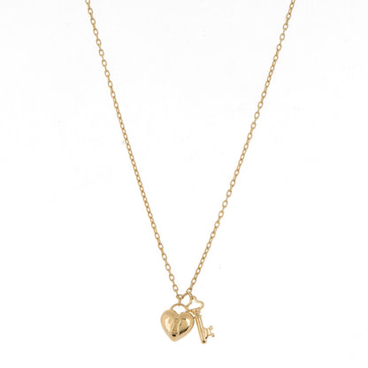 Tiffany 18K Yellow Gold Heart Lock Pendant Necklace 1 of 4