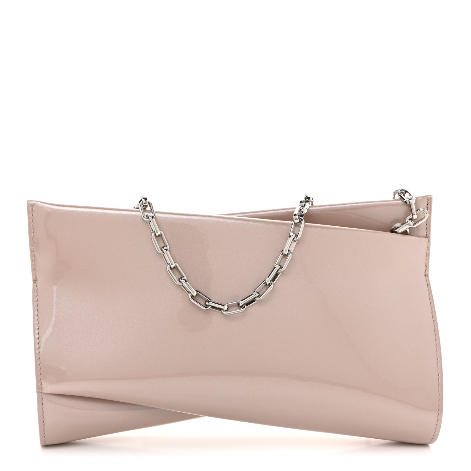 Christian Louboutin Patent Perle Loubitwist Clutch Vintage Rose 1 of 9