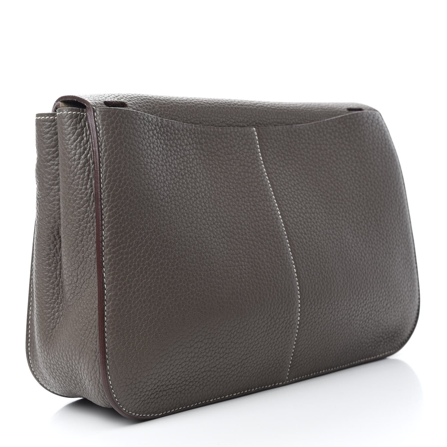 Hermes Taurillon Clemence Halzan 31 GM Etain 4 of 18