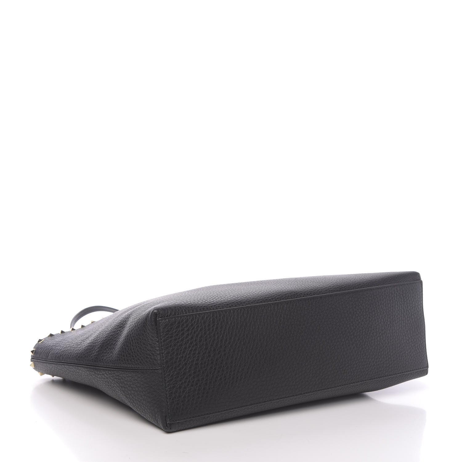 Valentino Garavani Grained Calfskin Rockstud Shoulder Tote Black 3 of 10