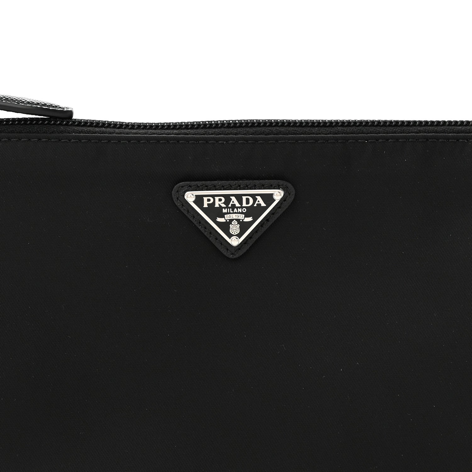 Prada Tessuto Nylon Saffiano Pochette Black 8 of 10
