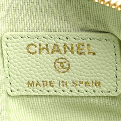 Chanel Caviar Quilted Small Cosmetic Case Light Green 7 of 9