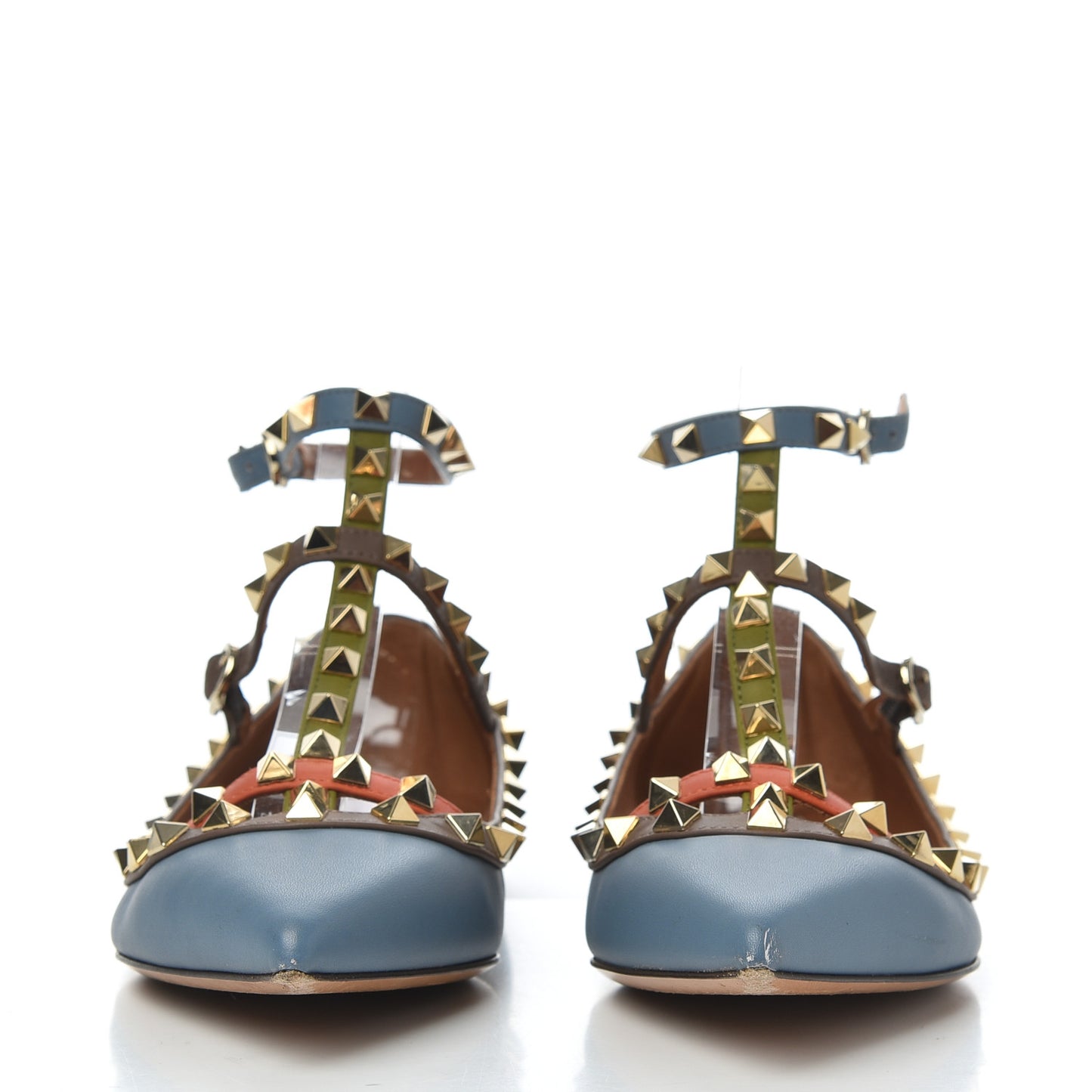 Nappa Rockstud Cage Ballerina Flats 37.5 Slate Blue