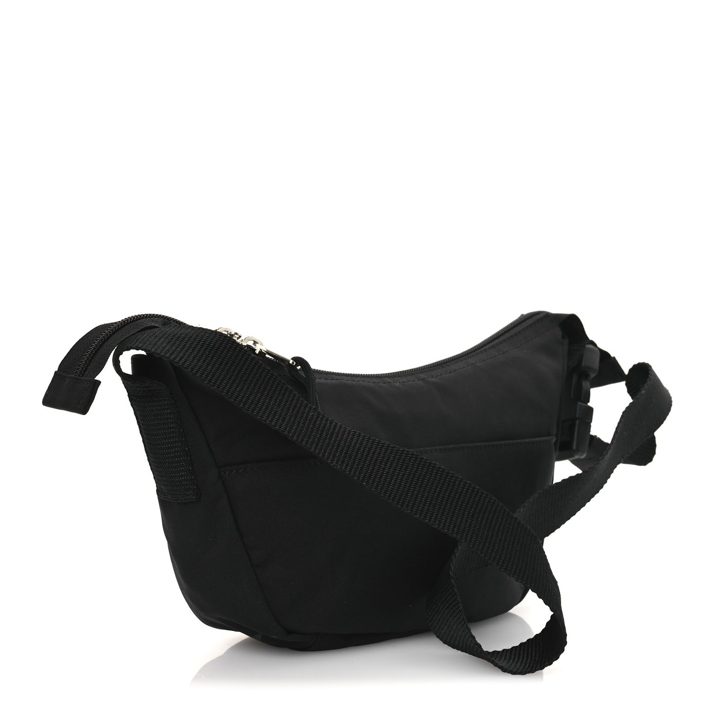 Recycled Sport Nylon Logo Embroidered Wheel Sling Bag Black Pink