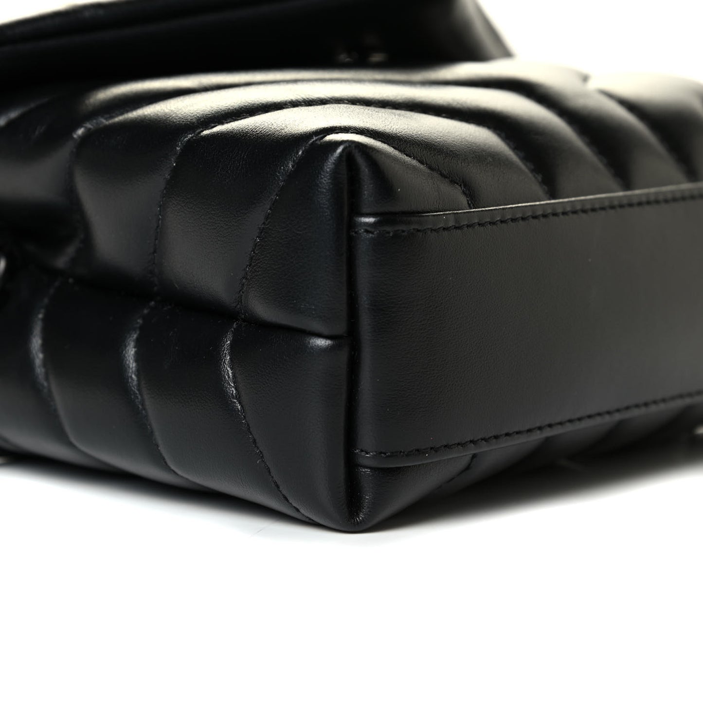 Calfskin Y Quilted Monogram Toy Loulou Crossbody Bag Black