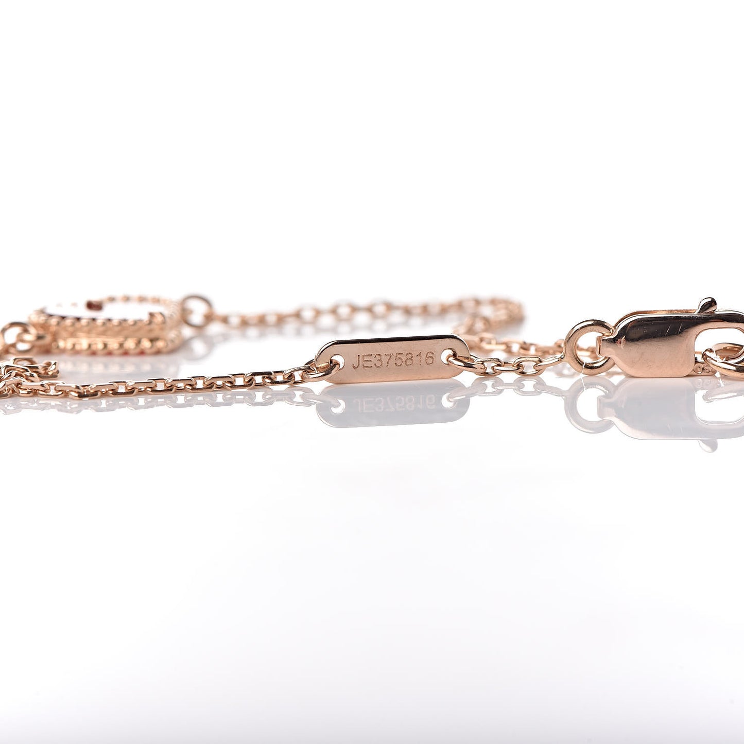 18K Rose Gold Carnelian Sweet Alhambra Heart Bracelet