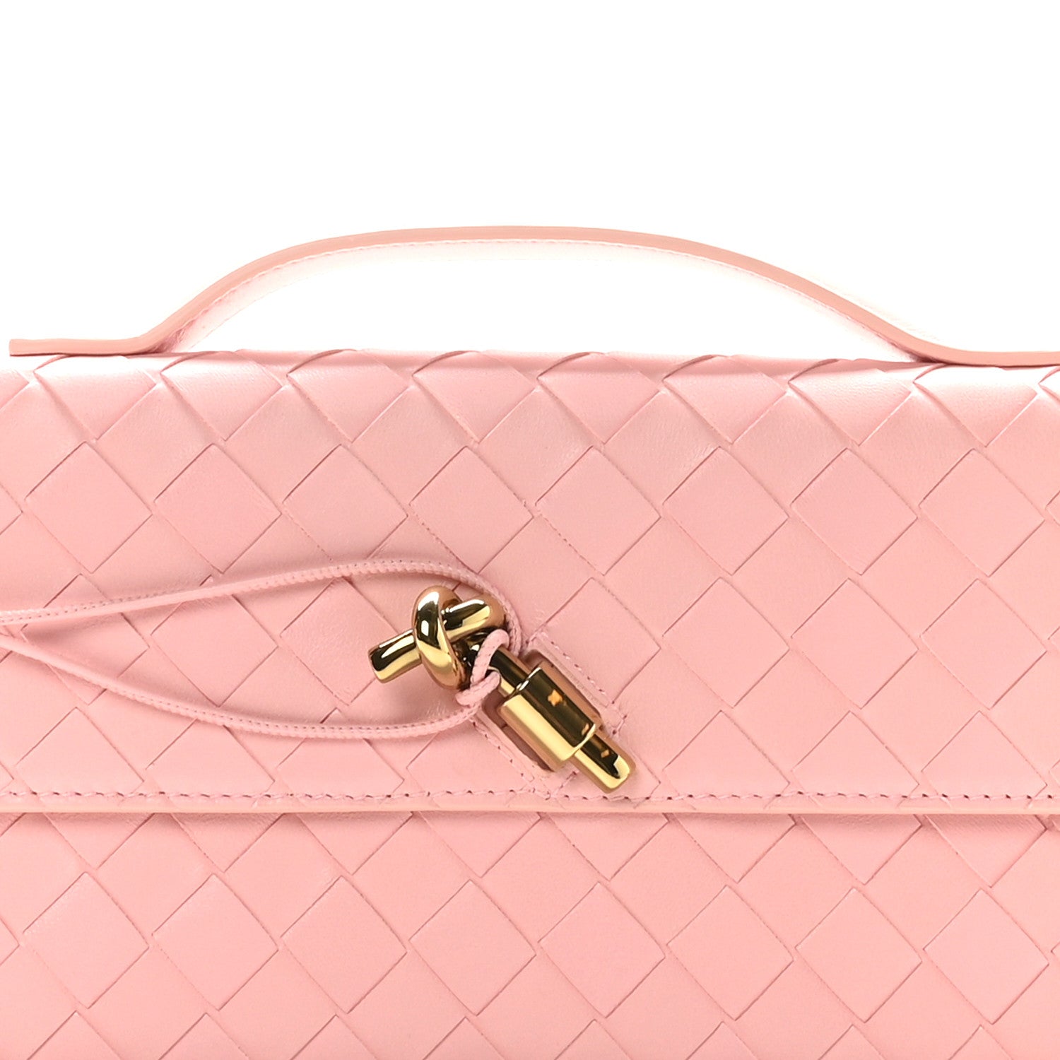 Bottega Veneta Nappa Intrecciato Long Andiamo Top Handle Clutch Rose 7 of 7