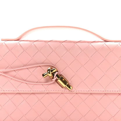 Bottega Veneta Nappa Intrecciato Long Andiamo Top Handle Clutch Rose 7 of 7