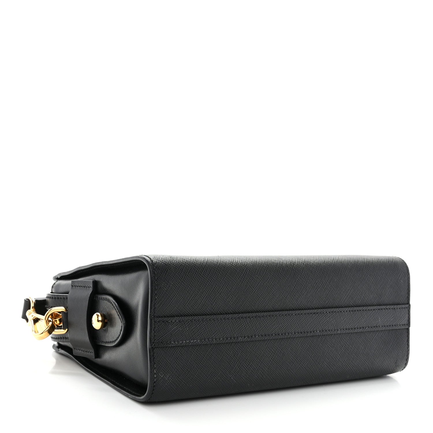 Prada Saffiano City Calfskin Esplanade Crossbody Bag Black 4 of 11