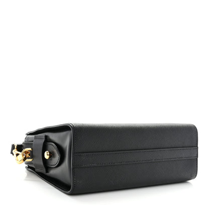 Prada Saffiano City Calfskin Esplanade Crossbody Bag Black 4 of 11