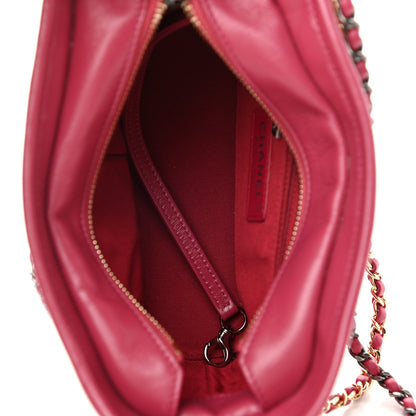 Chanel Aged Calfskin Chevron Quilted Small Gabrielle Hobo Dark Pink 5 of 8