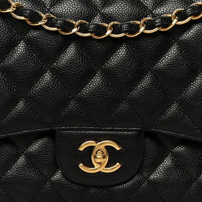 Chanel Caviar Quilted Jumbo Double Flap Black 9 of 11