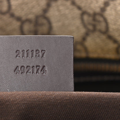 Gucci GG Supreme Monogram Medium Zippered Shopping Tote Dark Brown 7 of 14