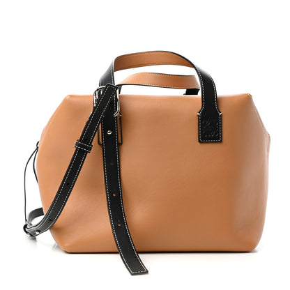 Loewe Calfskin Cube Two Tone Top Handle Bag Tan Black 1 of 9