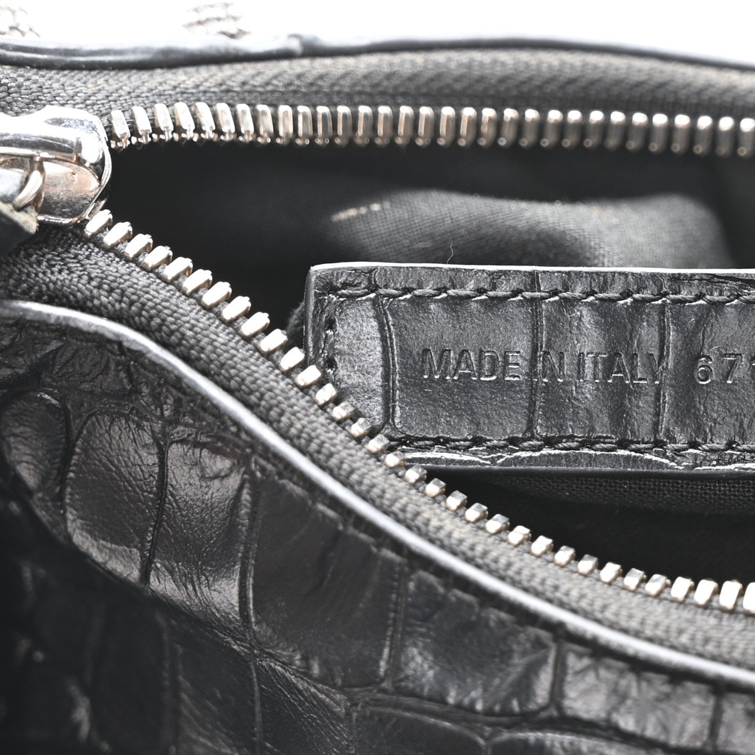 Balenciaga Extra Supple Calfskin Crystal Crocodile Embossed Le Cagole Shoulder Bag XS Black 8 of 11