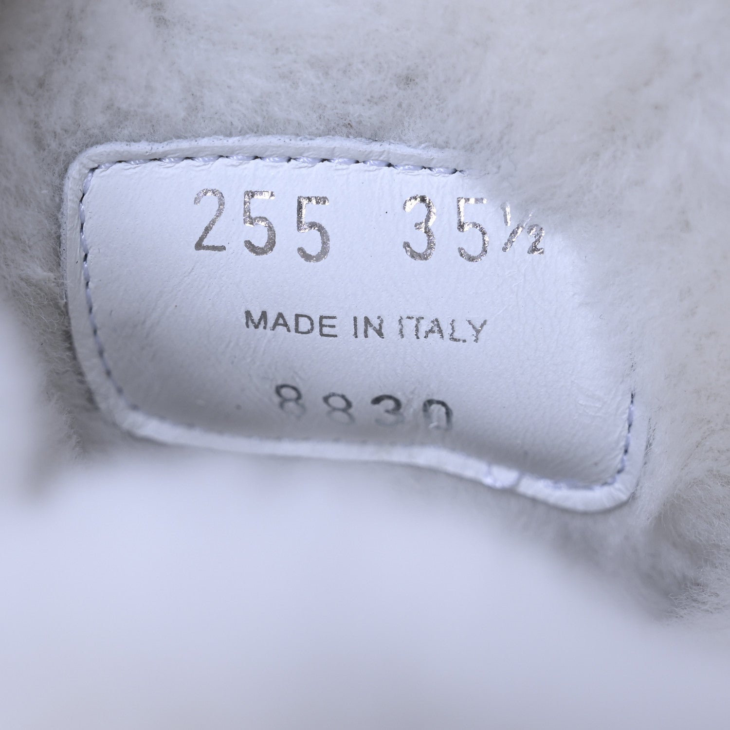 Prada Spazzolato Rois Nylon Shearling Metal Triangle Logo Monolith Pouch Pocket 55mm Boots 35.5 White 10 of 12