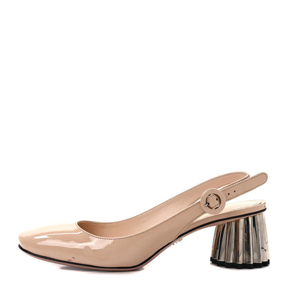 Prada Patent Slingback Pumps 36 Cipria 1 of 8