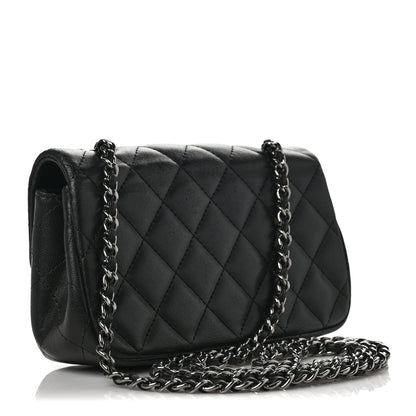 Chanel Lambskin Quilted Extra Mini Rectangular Flap Black 3 of 7