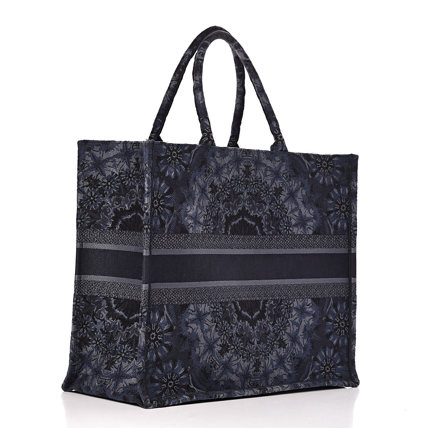 Christian Dior Canvas Embroidered KaleiDioroscopic Book Tote Blue 3 of 15