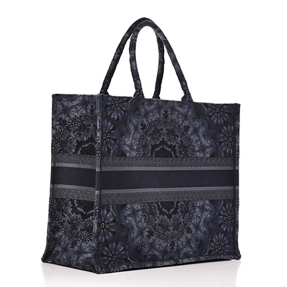 Christian Dior Canvas Embroidered KaleiDioroscopic Book Tote Blue 3 of 15
