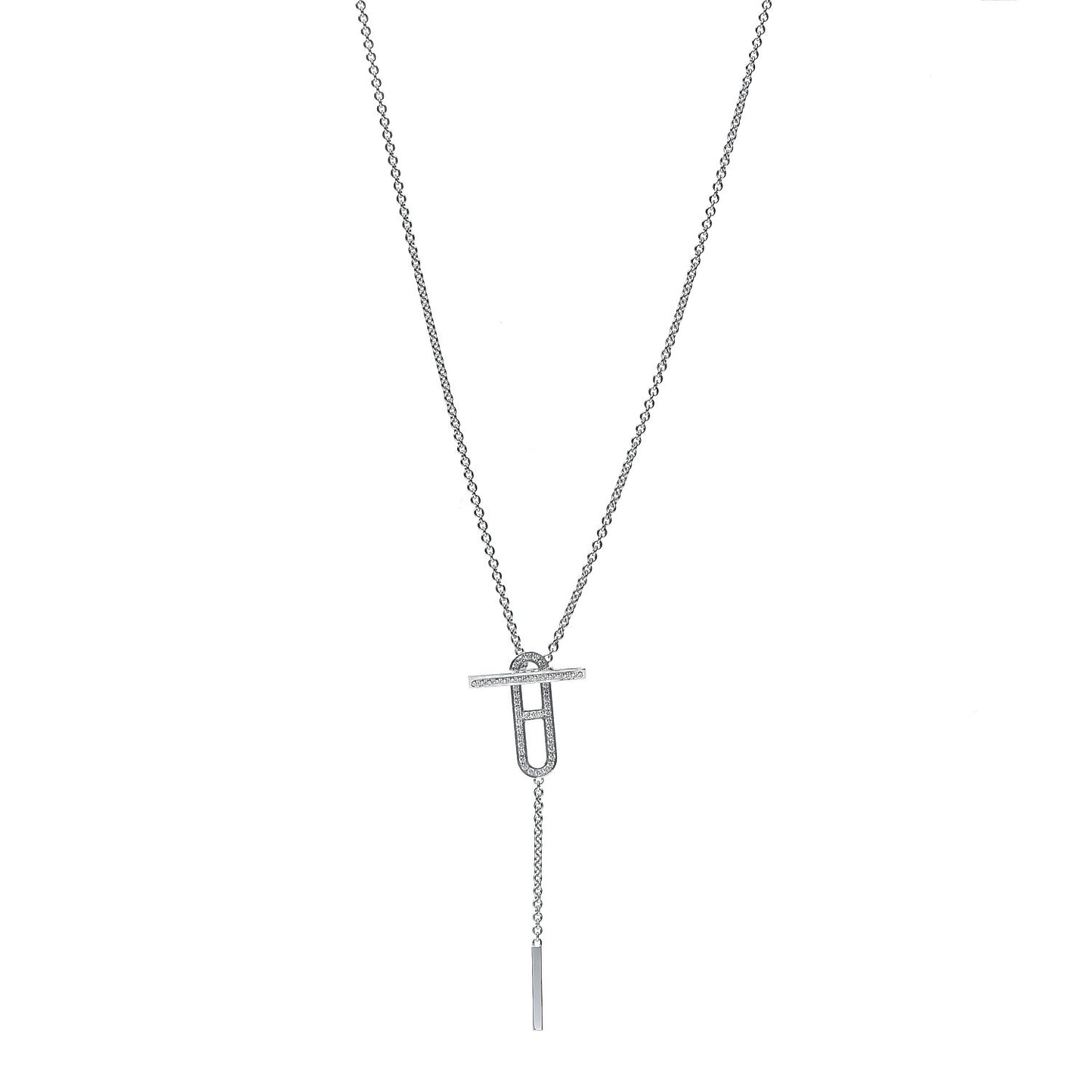 18K White Gold Diamond PM Ever Chaine D'Ancre Necklace