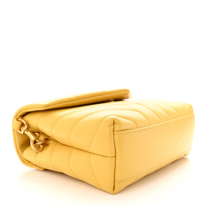 Saint Laurent Calfskin Y Quilted Monogram Toy Loulou Crossbody Bag Sunflower 4 of 12