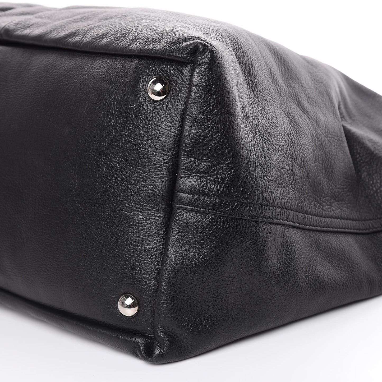 Calfskin Sac Hamptons Weekender Bag Black