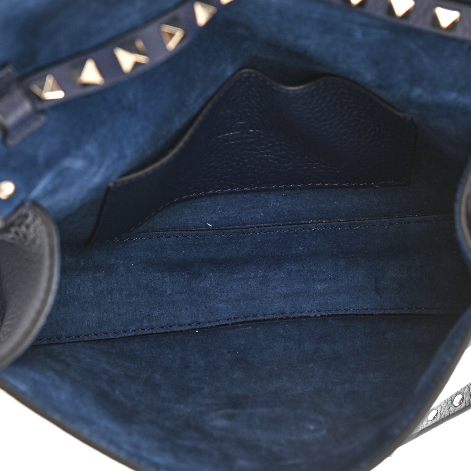 Valentino Garavani Pebbled Calfskin Medium Rockstud Flip Lock Crossbody Bag Navy 5 of 7