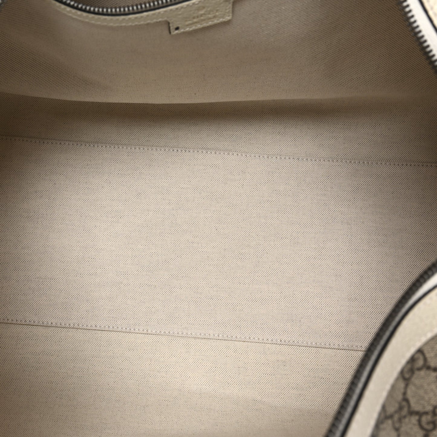 GG Supreme Monogram Textured Dollar Calfskin Web Medium Ophidia Duffle Bag Beige Ebony Mystic White
