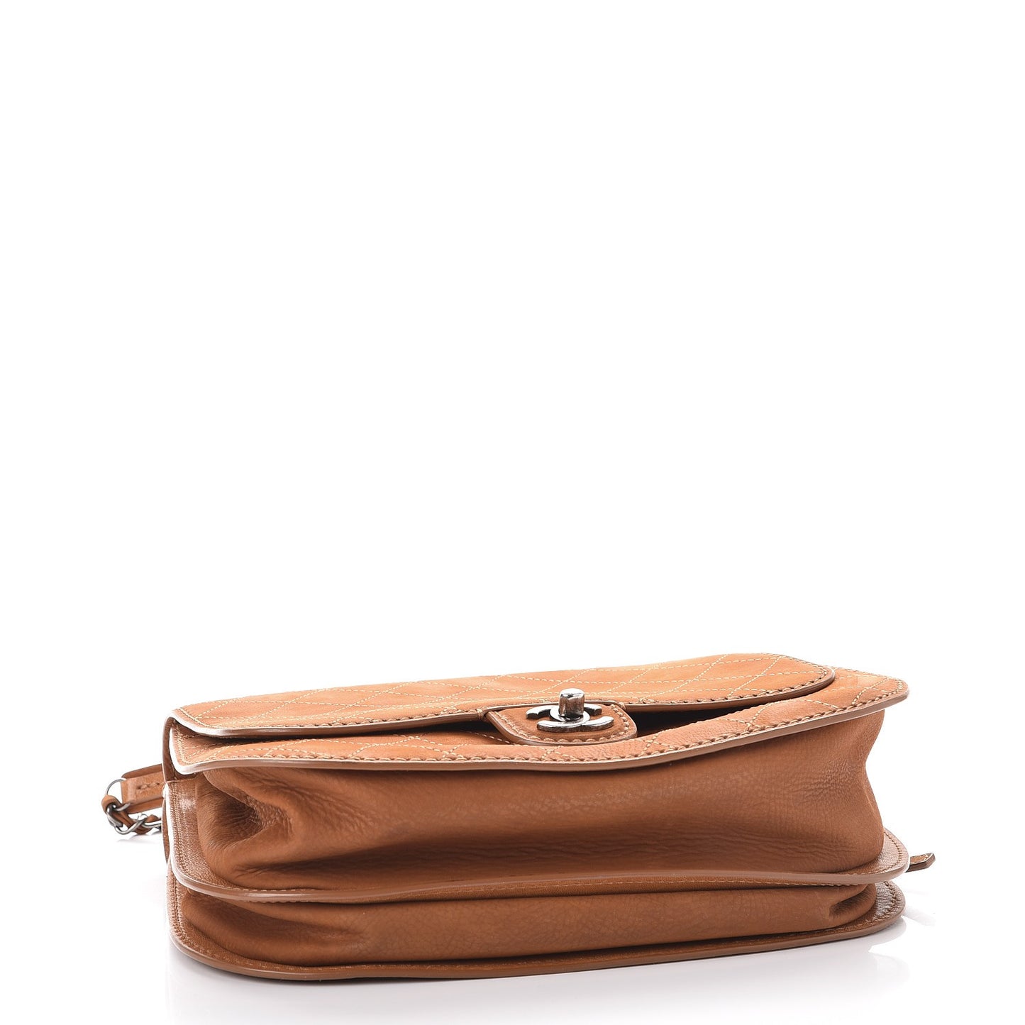 Suede Quilted Coco Twin Large Flap Brown