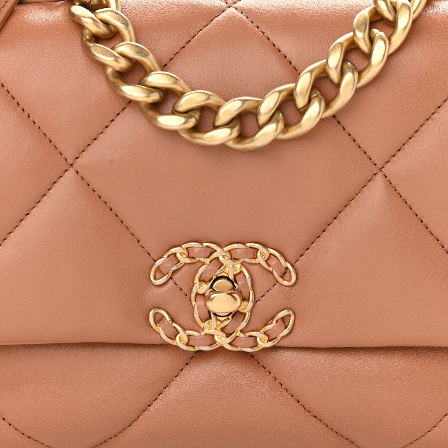 Chanel Lambskin Quilted Medium Chanel 19 Flap Brown 8 of 11