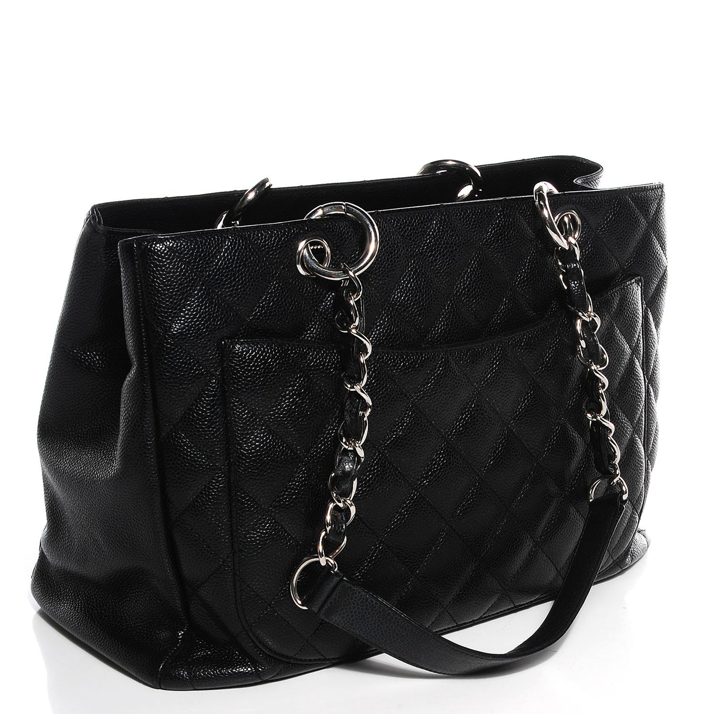 Caviar Quilted Grand Shopping Tote GST Black