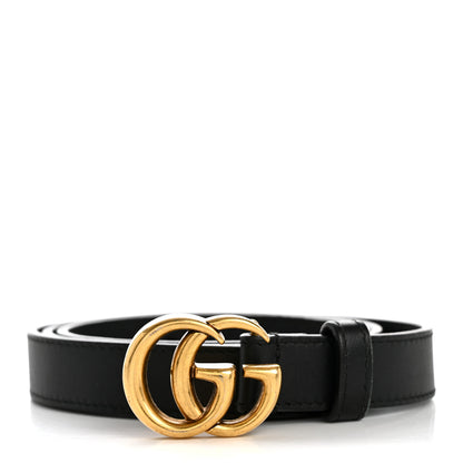 Gucci Calfskin Double G 20mm Belt 80 32 Black 1 of 5