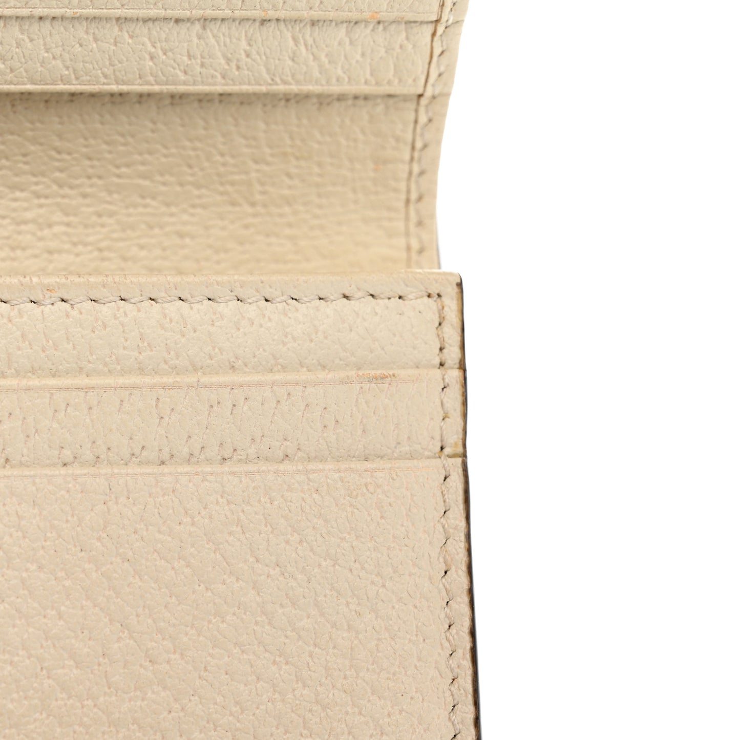 Textured Calfskin Web Ophidia Card Case Mystic White