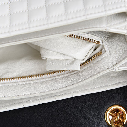 Celine Calfskin Quilted Medium C Bag Black White 6 of 10