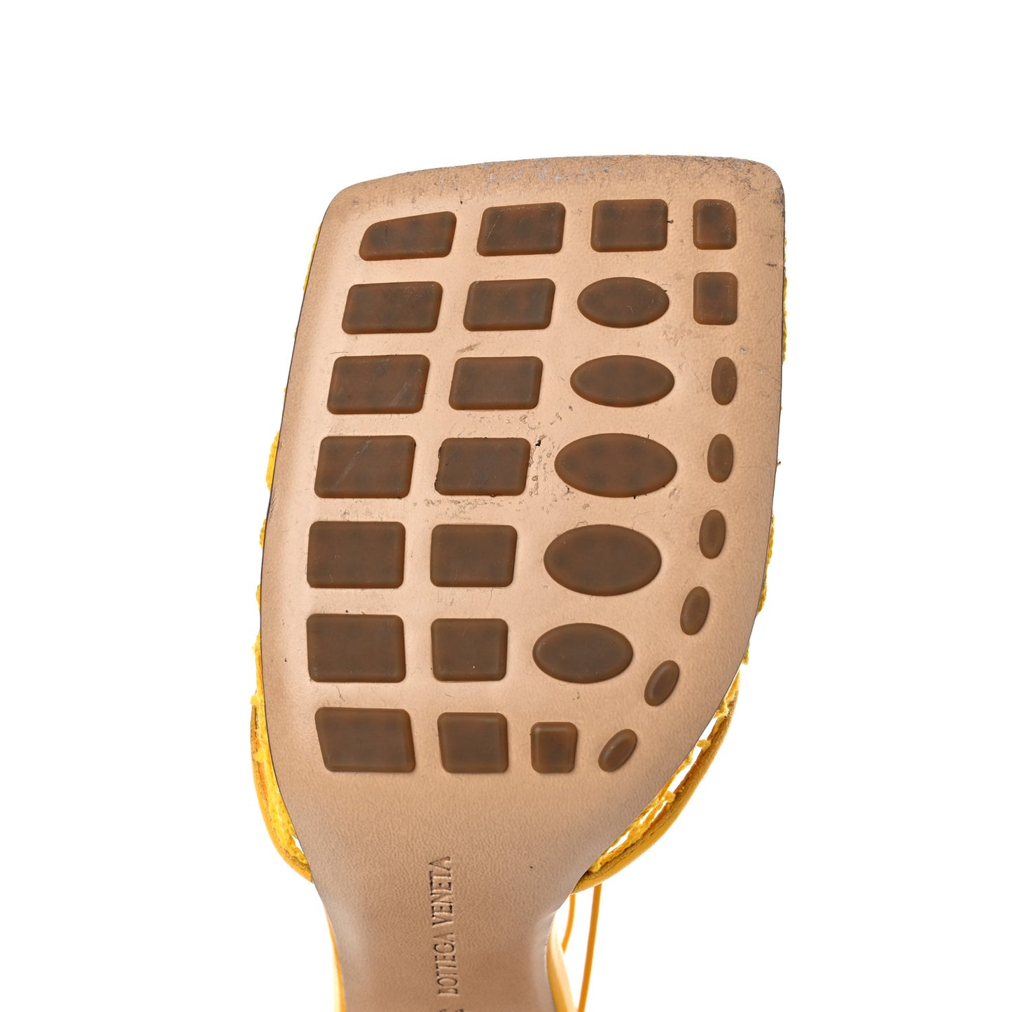 Mesh Nappa Stretch Ankle Tie Sandals 41 Egg Yolk