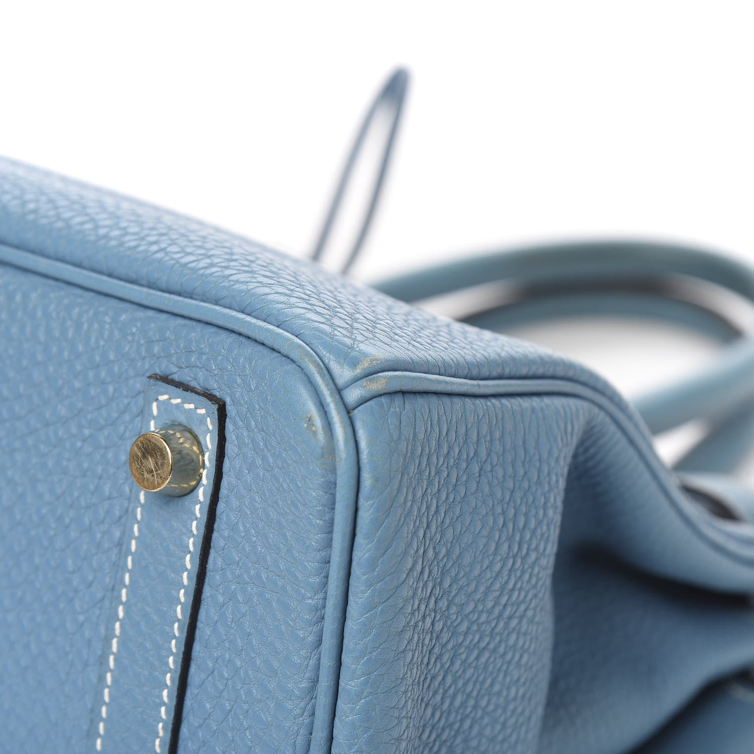 Hermes Taurillon Clemence Birkin 30 Blue Jean 9 of 10