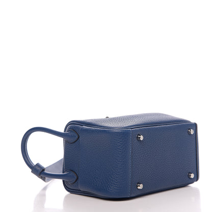Hermes Taurillon Clemence Mini Lindy 20 Deep Bleu 3 of 9
