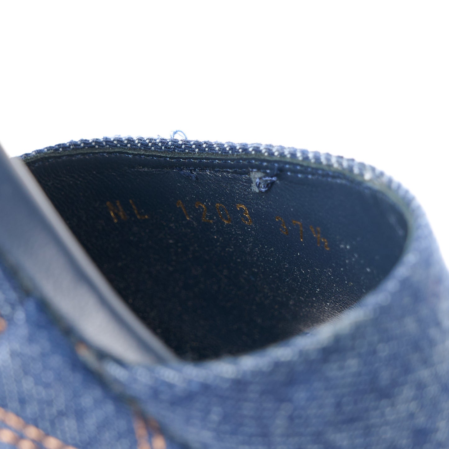 Denim Quilted Shake Flatform Sandals 37.5 Dark Blue