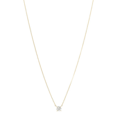 Tiffany 18K Yellow Gold Diamond .80ct Solitaire Pendant Necklace 1 of 6
