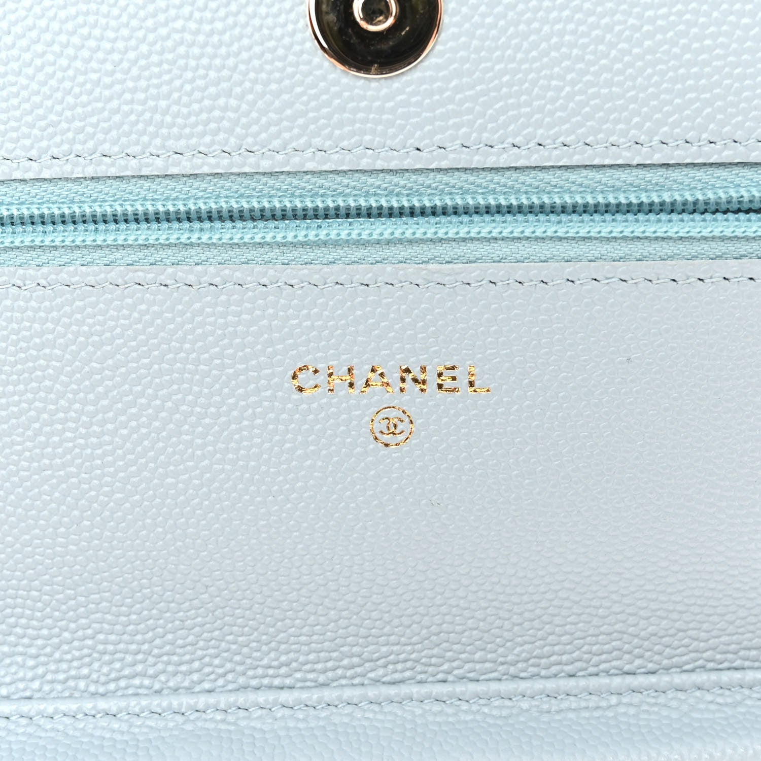 Chanel Caviar Quilted Wallet On Chain WOC Light Blue 6 of 11