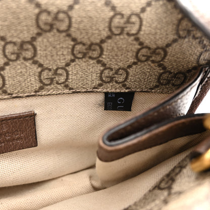Gucci GG Supreme Monogram Web Small Neo Vintage Double Flap Messenger Bag Beige New Acero 8 of 11