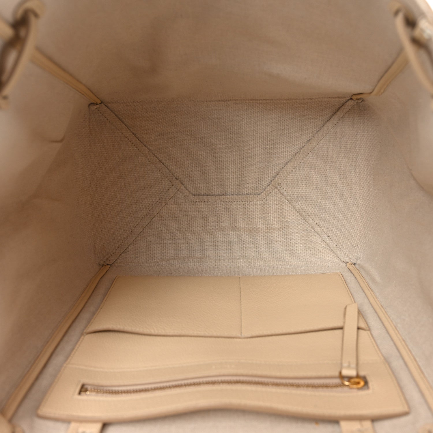 Celine Soft Grained Calfskin Small Belt Cabas Phantom  Beige 5 of 9